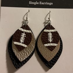 Imitation Leather Layered Football 🏈 Drop Earrings