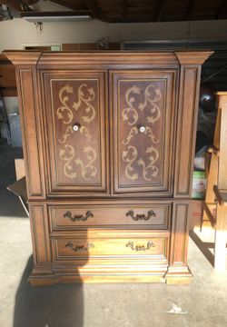 Solid Oak Antique Armoire