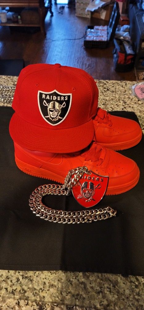 Custom RED Raider Chain XL high polished solid stainless steel. 32" 15mm wide...