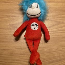 Dr. Seuss thing 2 two Manhattan toy plush stuffed animal red blue hair