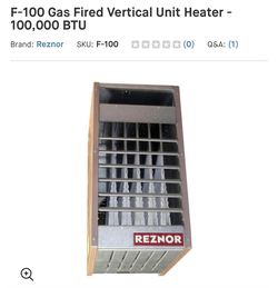 Reznor Vertical Gas Heater
