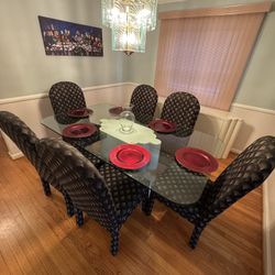 Ivory Custom Contemporary Dining room 8 Piece Set