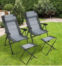 4pc Outdoor Chairs Foldable NEW 