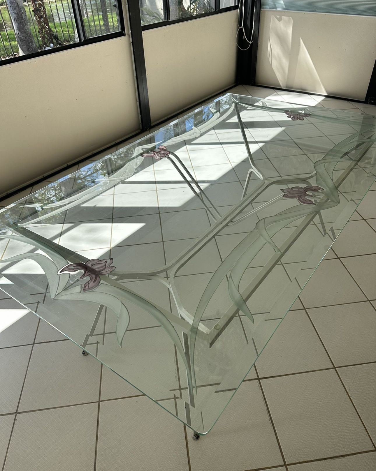 Etched glass / table top only / dining