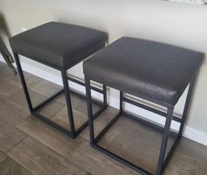 Set of 2 Modern Backless Bar Stools