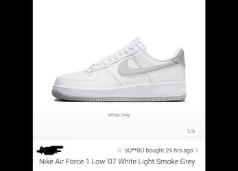 White Gray Air Force Ones Size 11