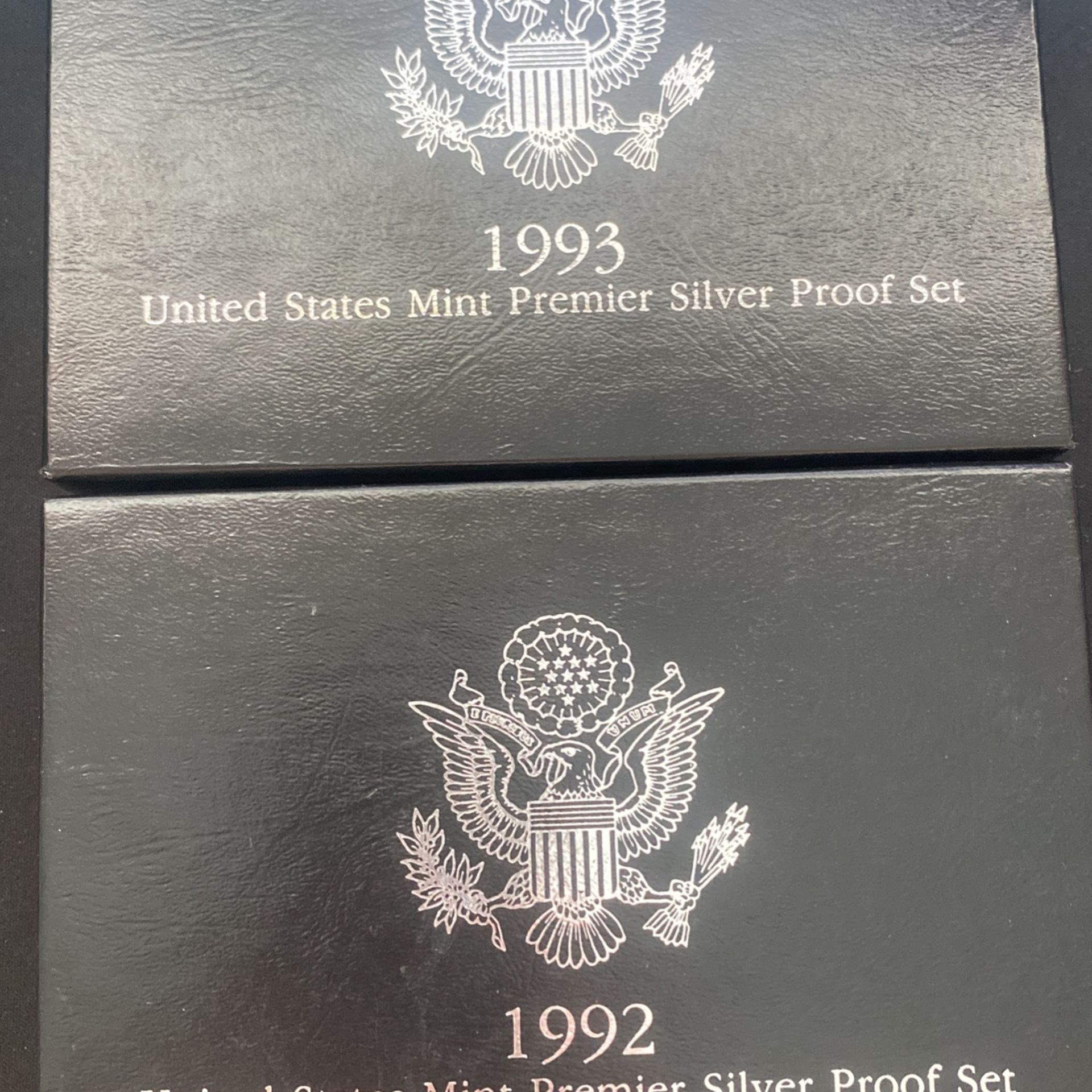 1992 and 93 US Mint Premiere Silver Proof Sets