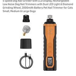 5 speed dog nail grinder with lcd display