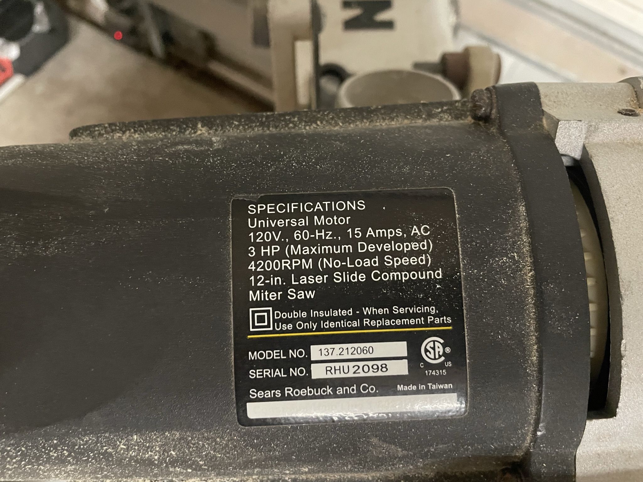 Craftsman 12” Miter Saw Dual Bevel Sliding for Sale in Wellington, FL