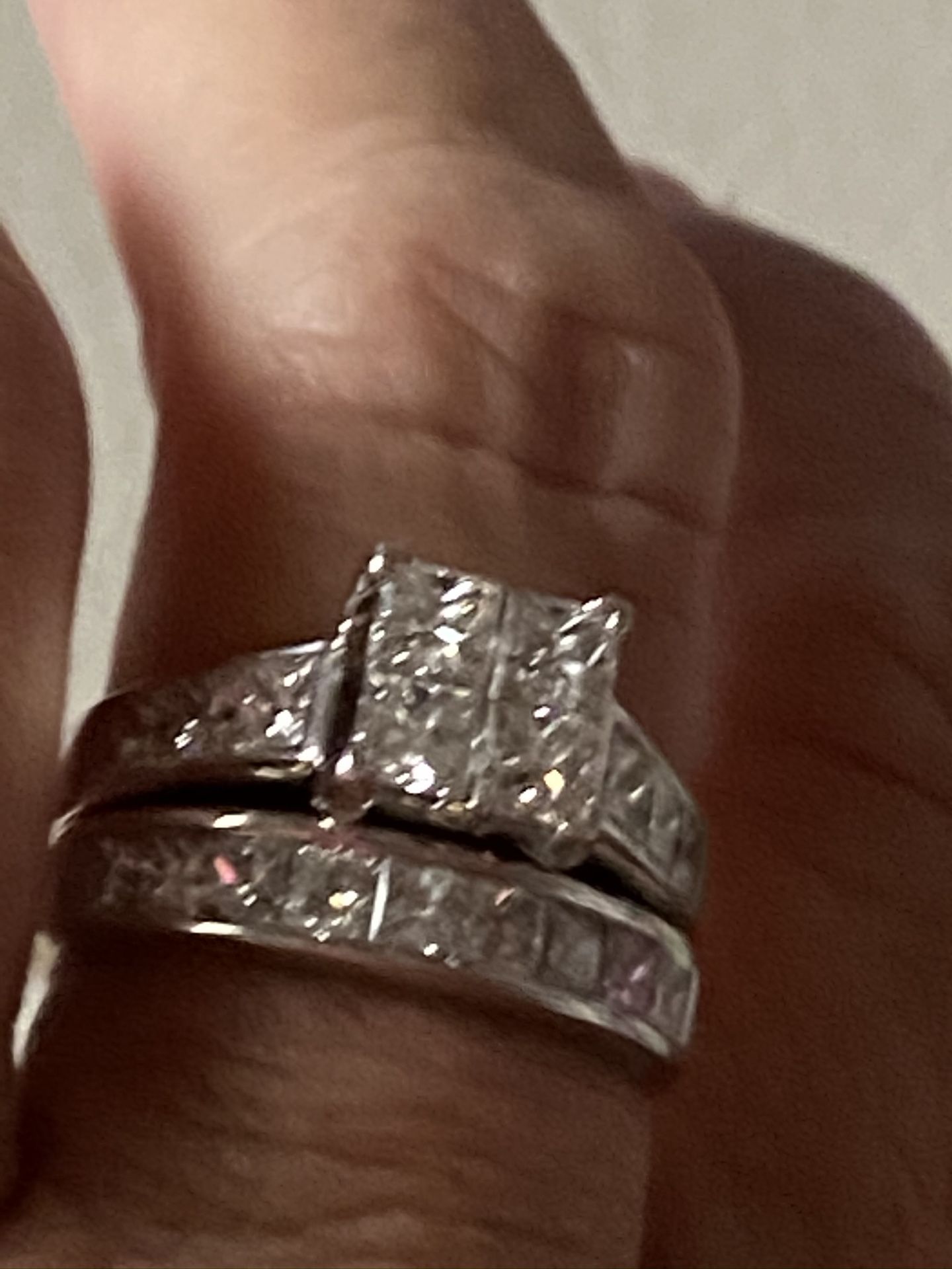 14 k white gold Diamond wedding set