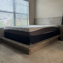 Queen Size Tempur-Pedic Mattress with Box Frame and bed Frame