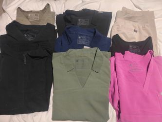 FIGS SCRUBS 4XL tops, 3 L tops, 1 L petite bottom