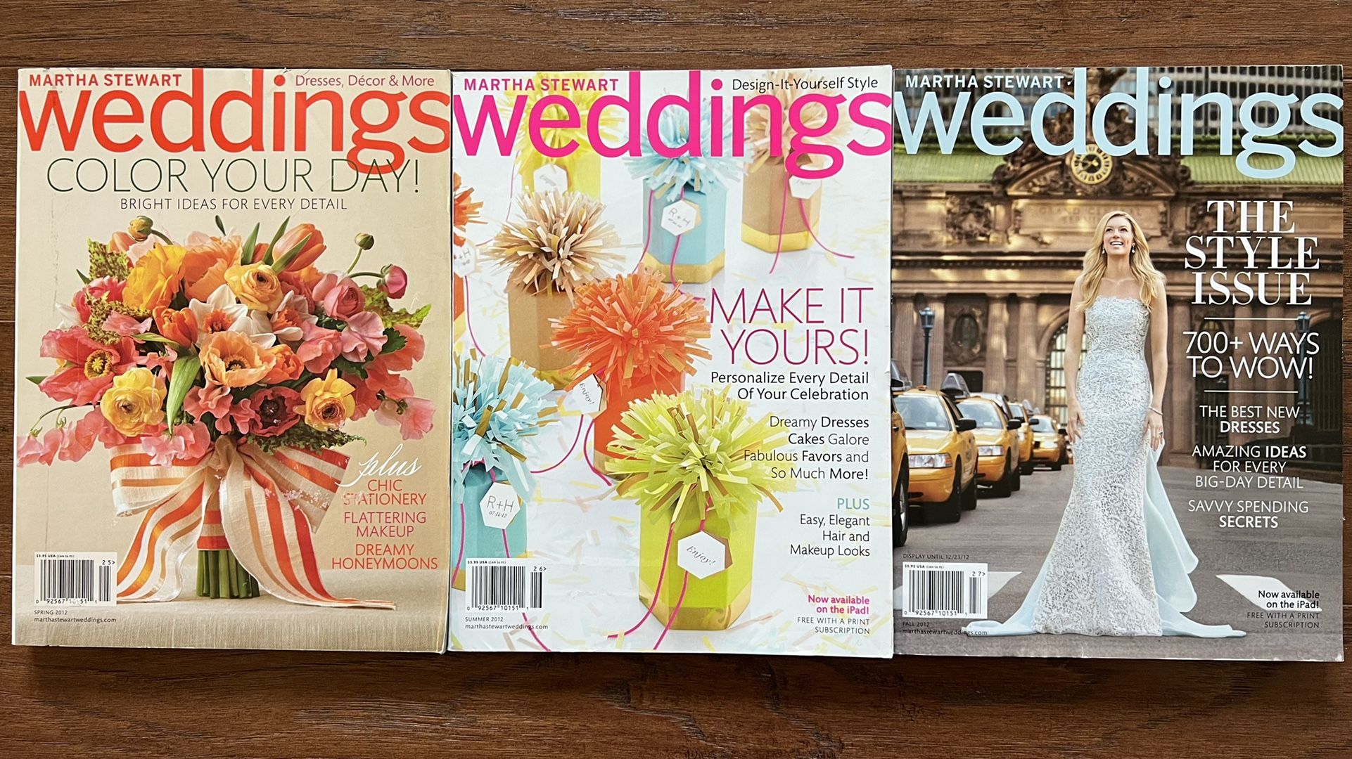 Lot Of 3 Martha Stewart Weddings Magazines 2012 Spring Summer Fall