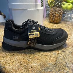 Cat Work Shoes Brand New Bk/yellow Steel Toe  Original Shoes Size 8 Men 