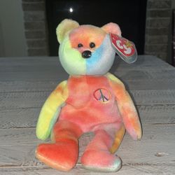 Rare TY Beanie Baby Peace Bear