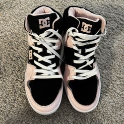 DC Court Graffik Hi Women’s Size 9 Black Pink High Top Skate Sneakers 