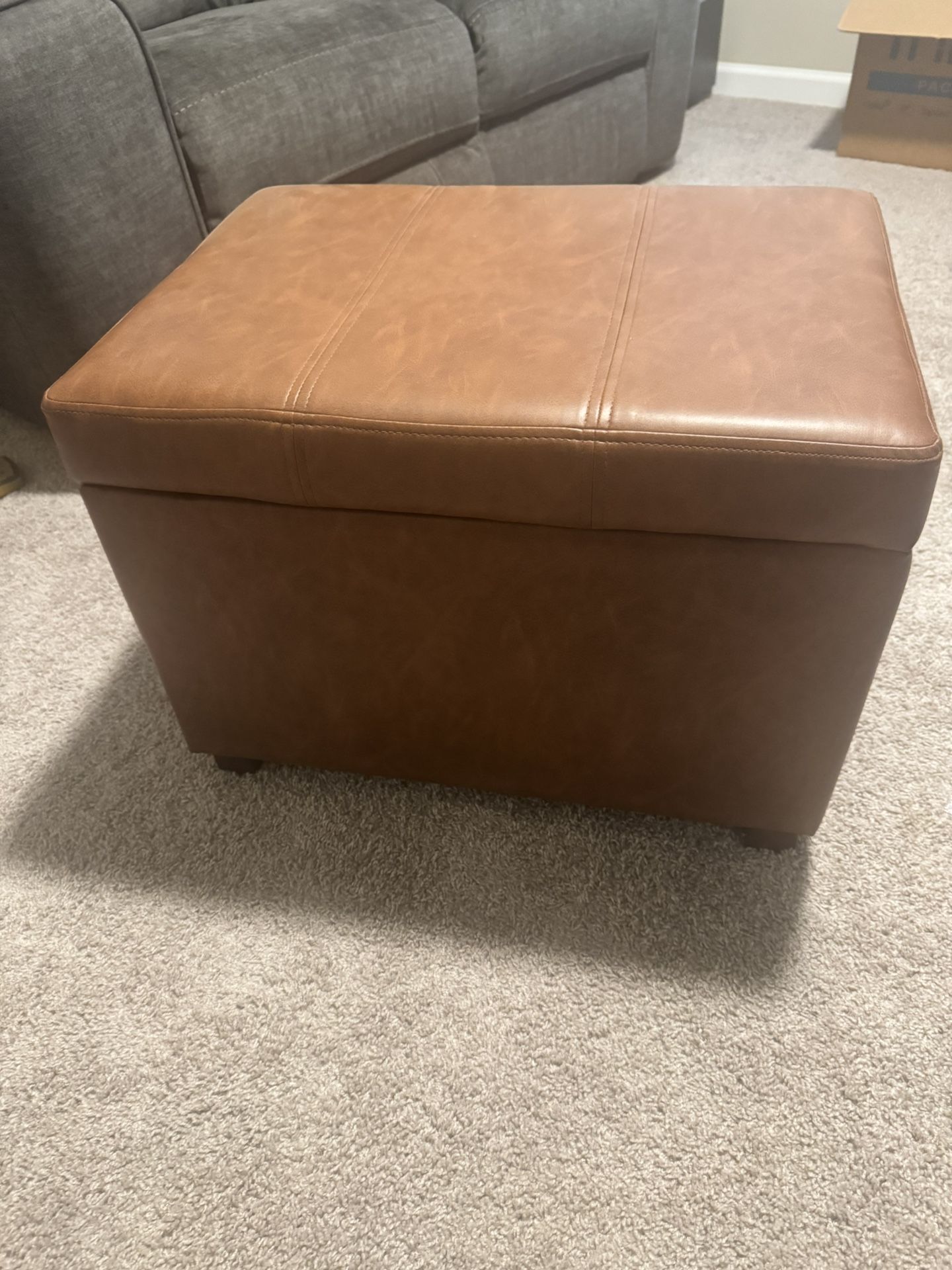 Leather Storage Ottoman