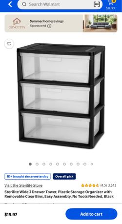Plastic drawers.