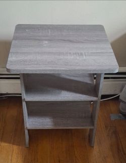 Gray 2 shelf side table