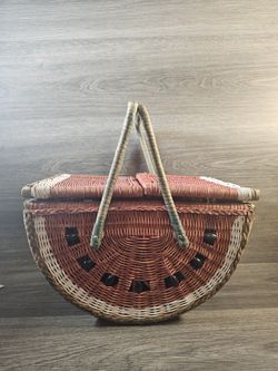 Vintage Wicker Watermellon Basket