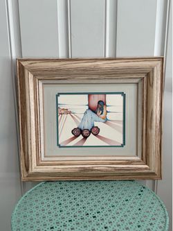 Vintage 80’s Art Print titled "Tres del Pueblo" by Amado M. Peña Jr