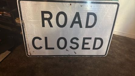 Road Closed Metal Street Sign