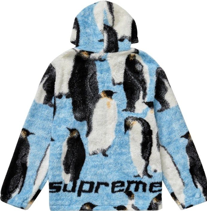 Supreme Penguins Hooded Fleece Jacket Small