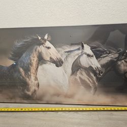 Nachic Wall Large Animal Pictures Wall Art Desert Running Horses Painting Picture Print on Canvas Modern Living Room Office Wall Decor With Wood Frame