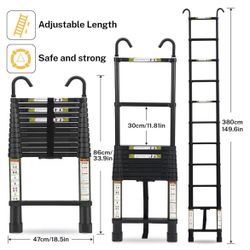 Telescoping Extendable Ladder - 330lb Capacity - Up to 12.5 feet! - MOVING SALE