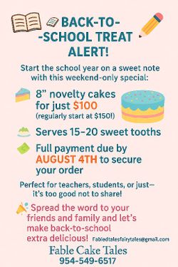 Novelty Cake Sale
