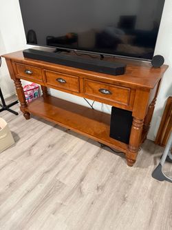 Wood entertainment center tv console