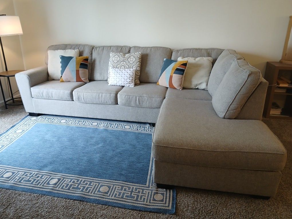 Beige Sectional Sofa With Chaise