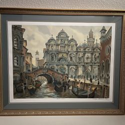 Venice Canal, Hand-signed By Anatole krasnyansky