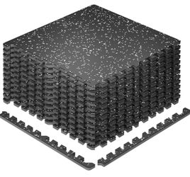 SUPERJARE 0.79'' Extra-Thick Exercise Equipment Mats, 12 Pcs 48 Sq Ft Rubber Top Floor Tiles with Hi