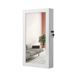 Jewelry Organizer, Jewelry Cabinet Armoire with Mirror