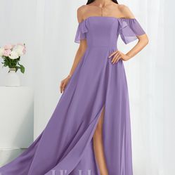 JJ’s House Off the Shoulder Dress Size 6 - Color: Tahiti, Purple
