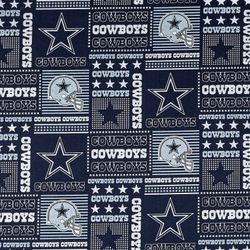 1 Yard  of  Blue Dallas Cowboys Fabric. 