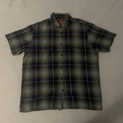 Supreme Short Sleeve Flannel Plaid Shirt Size XL