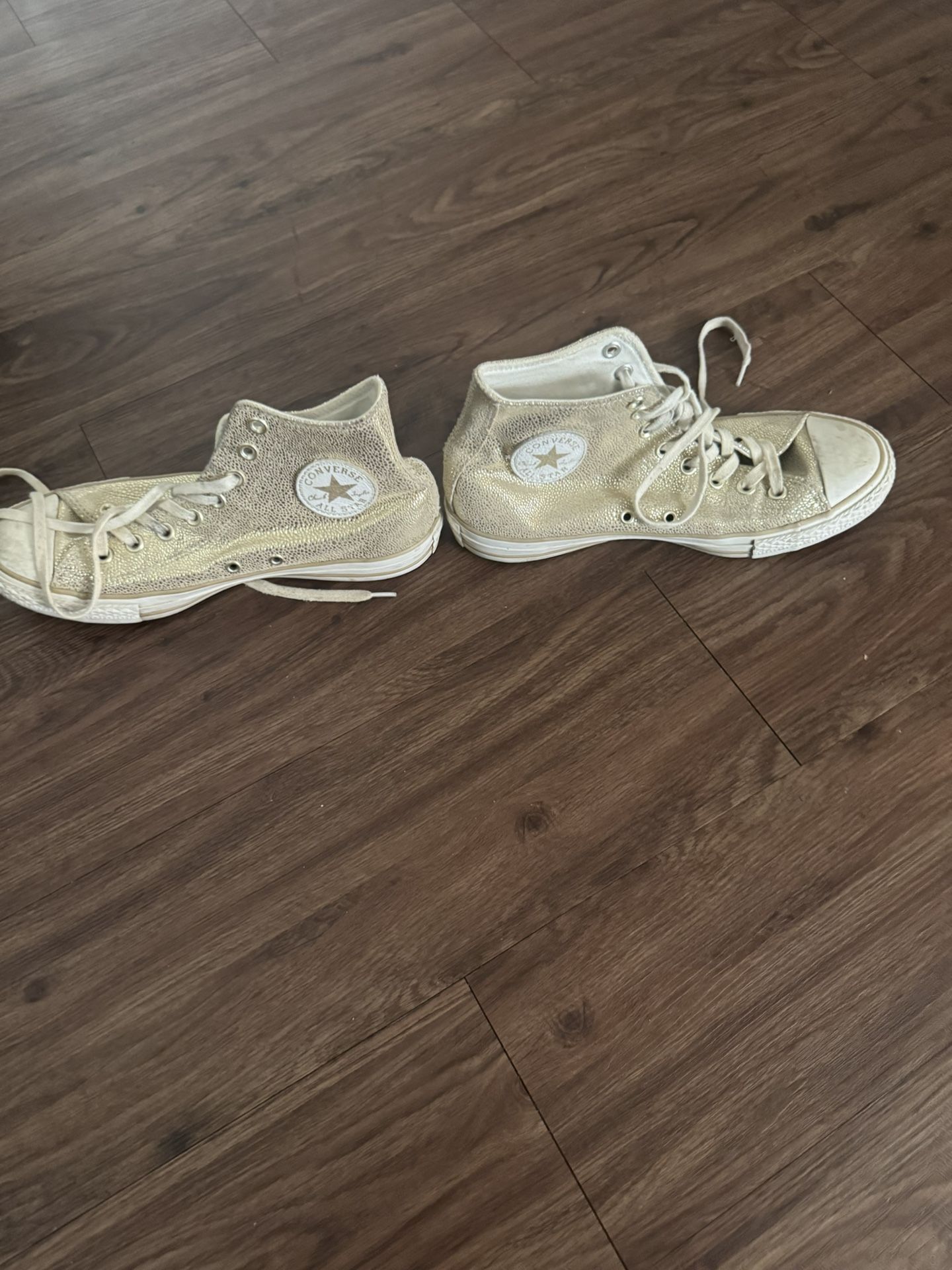 Gold High Top Converse Size 9