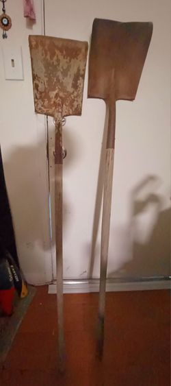 Two Square Blade Shovels with Wood Handles $30