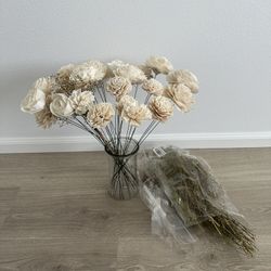 Sola Wood Flowers (24ct Plus Fillers, Glue Stick & Jute Twine)