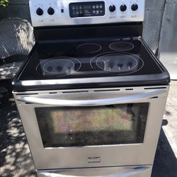 $315 Frigidaire Stove Glass Top Stainless  Steel Speed  Bake Convection  $260 Samsung Dryer Machine 