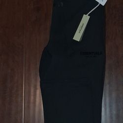 Black Essentials Sweats Uncuffed Size: Med