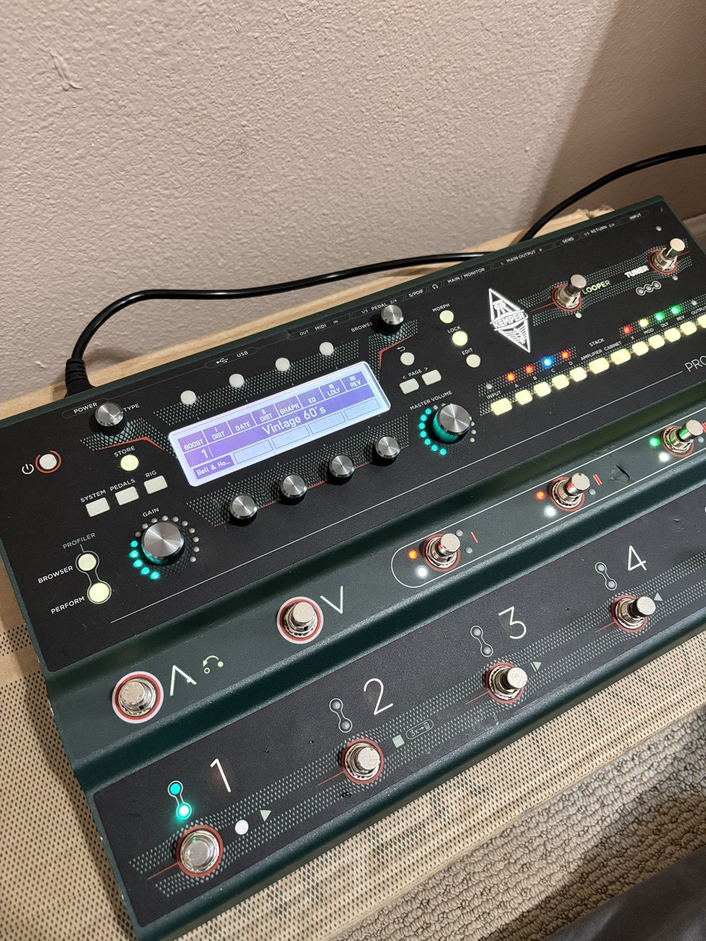 Kemper Profiler Stage Guitar Pedalboard 