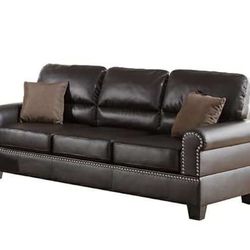 New Espresso Leather Couch 