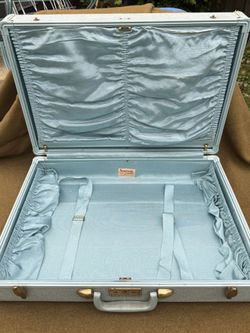 Vintage Sansonite Suitcase Aqua Blue 