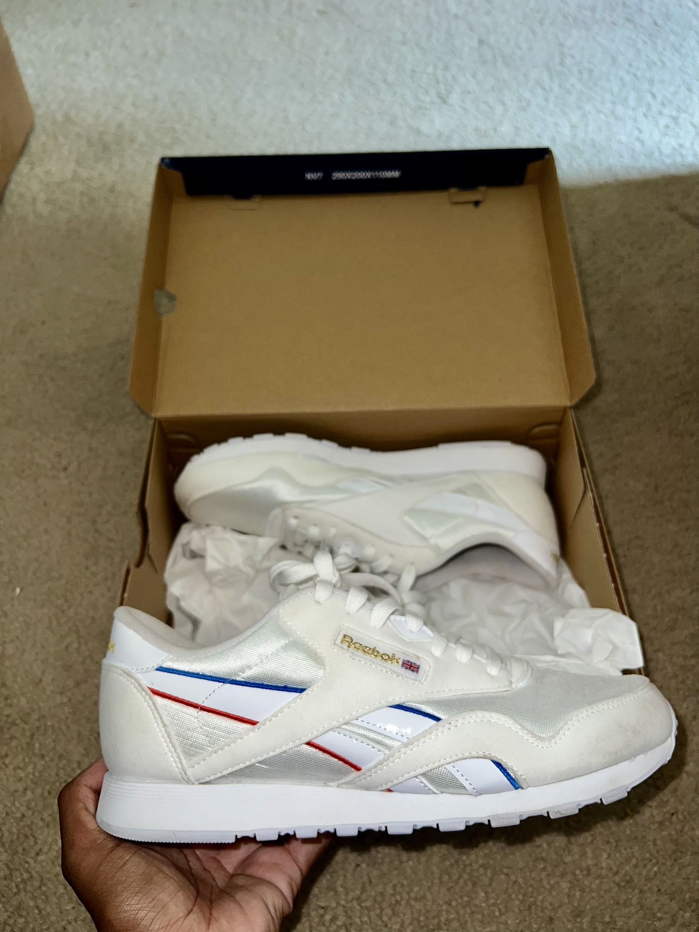 Reebok CL Nylon - White/RadRed/BluBla