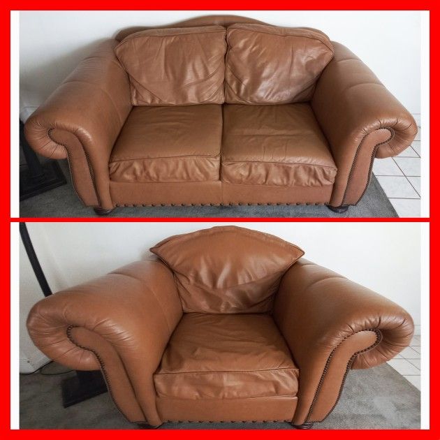 Leather Loveseat & Lounge Chair