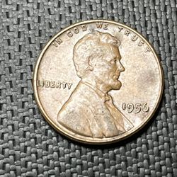1956 Lincoln Wheat Cent Penny Coin 