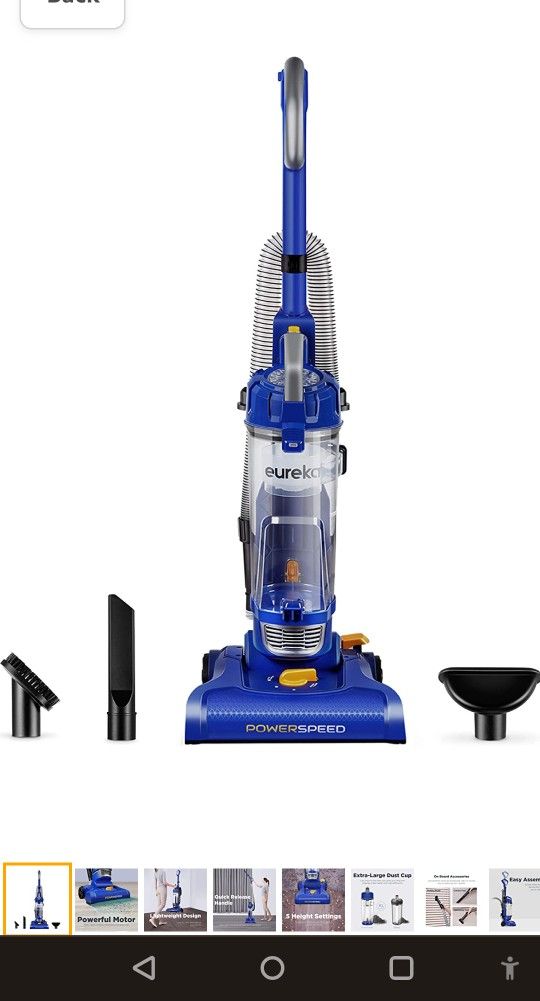 eureka NEU182A PowerSpeed Bagless Upright Vacuum Cleaner, Lite, Blue
